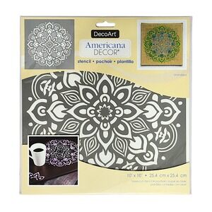 DecoArt Americana Decor Laser-cut Stencil, Mandala Design 10"X10"